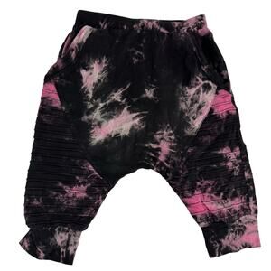 Posh Kiddos Pink & Black Tie Dye Biker Shorts Size 9